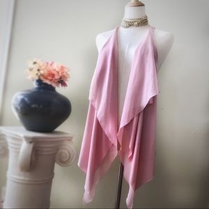 EYELASH | pink chiffon and tee shirt vest